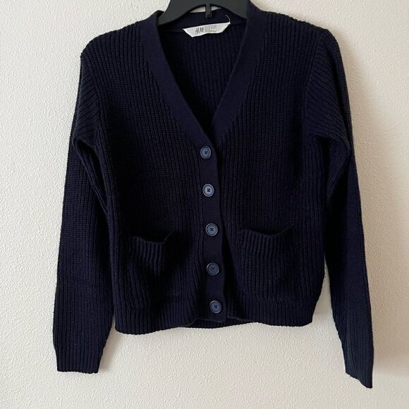 H&M Girl Knit  Cardigan with Pockets sz 16/18 - Picture 2 of 6